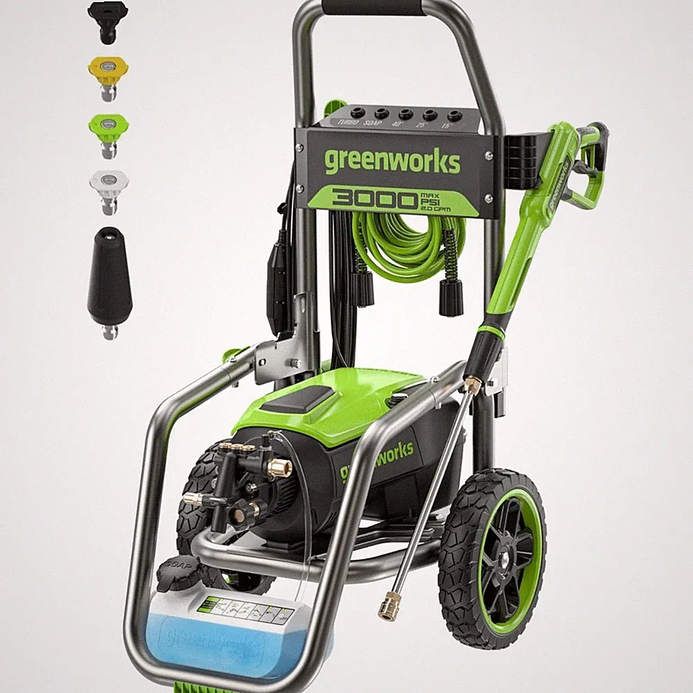 Electric Pressure Washer 3000 PSI 2.0 GPM with Rugged Steel Frame & Accessories
