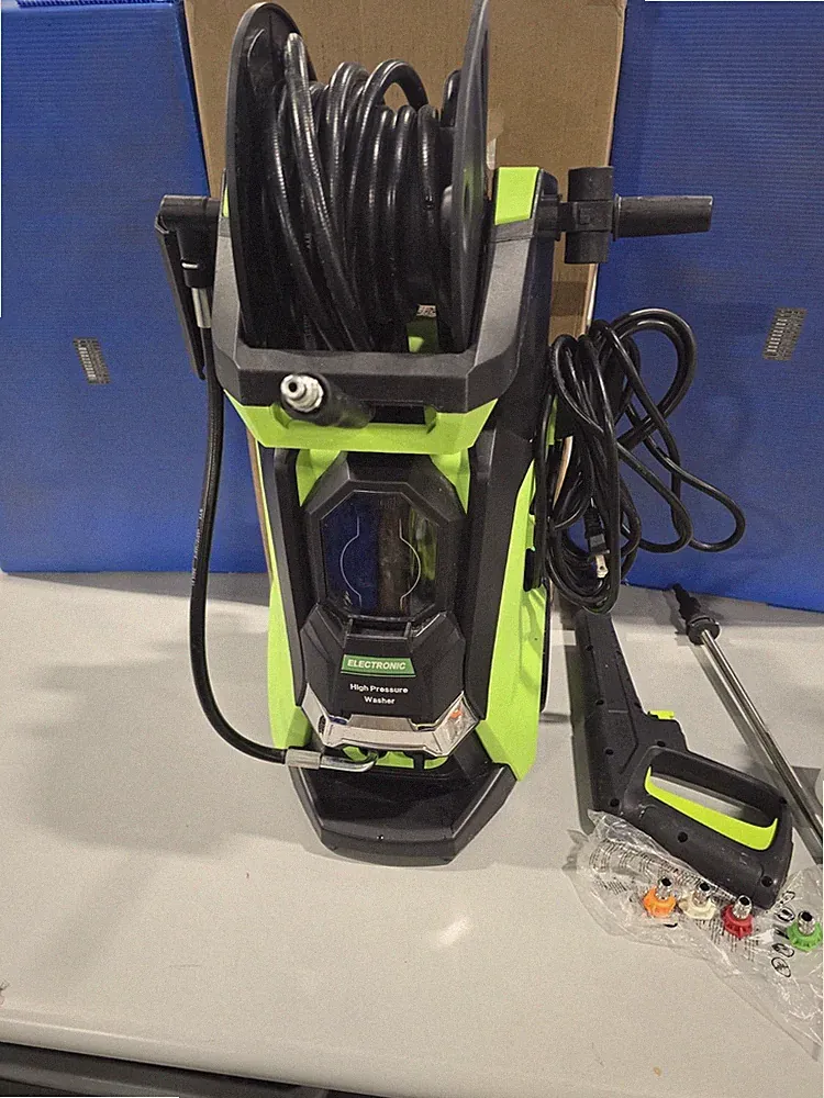 ELECTRIC PRESSURE WASHER, 3800PSI MAX 2.6GPM SMART HIGH PRESSURE - GREEN