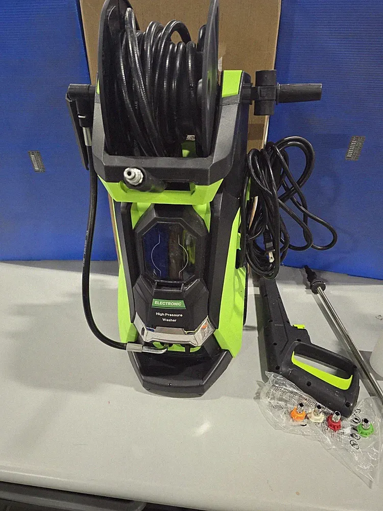 ELECTRIC PRESSURE WASHER, 3800PSI MAX 2.6GPM SMART HIGH PRESSURE - GREEN
