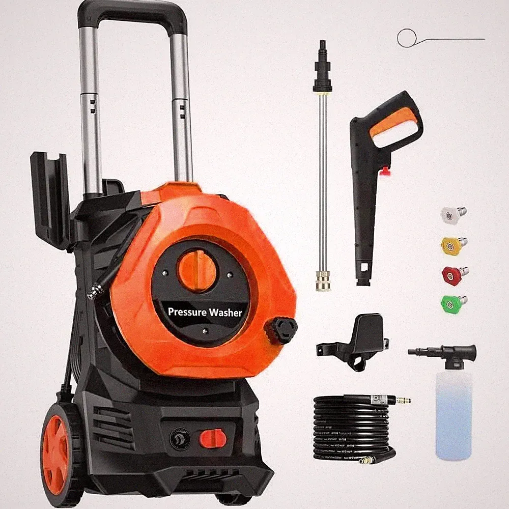 Electric Pressure Washer 3800PSI with Nozzles and Telescopic Handle Portable