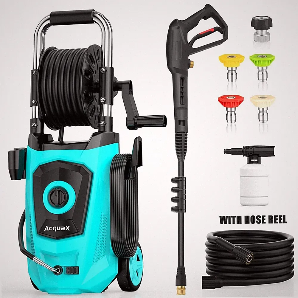 Electric Pressure Washer 4300PSI Max 2.8GPM Power Washer Blue with Hose Reel