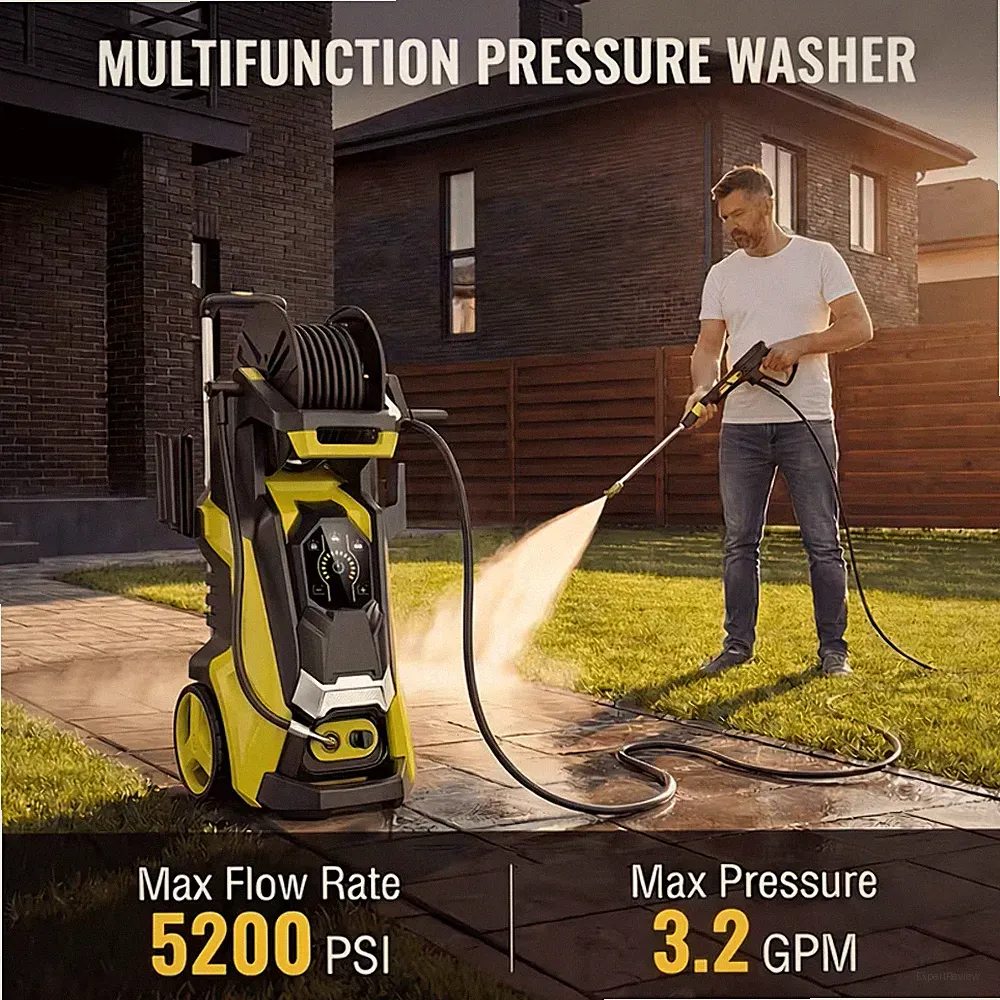 Electric Pressure Washer 4500 PSI 3.2 GPM w/ Foam Cannon Hose Reel