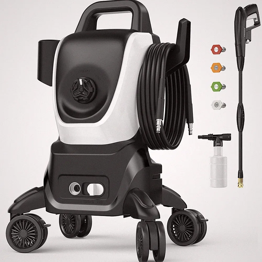 Electric Pressure Washer 4500PSI High Power Washer with 4 Lockable Swivel Wheels