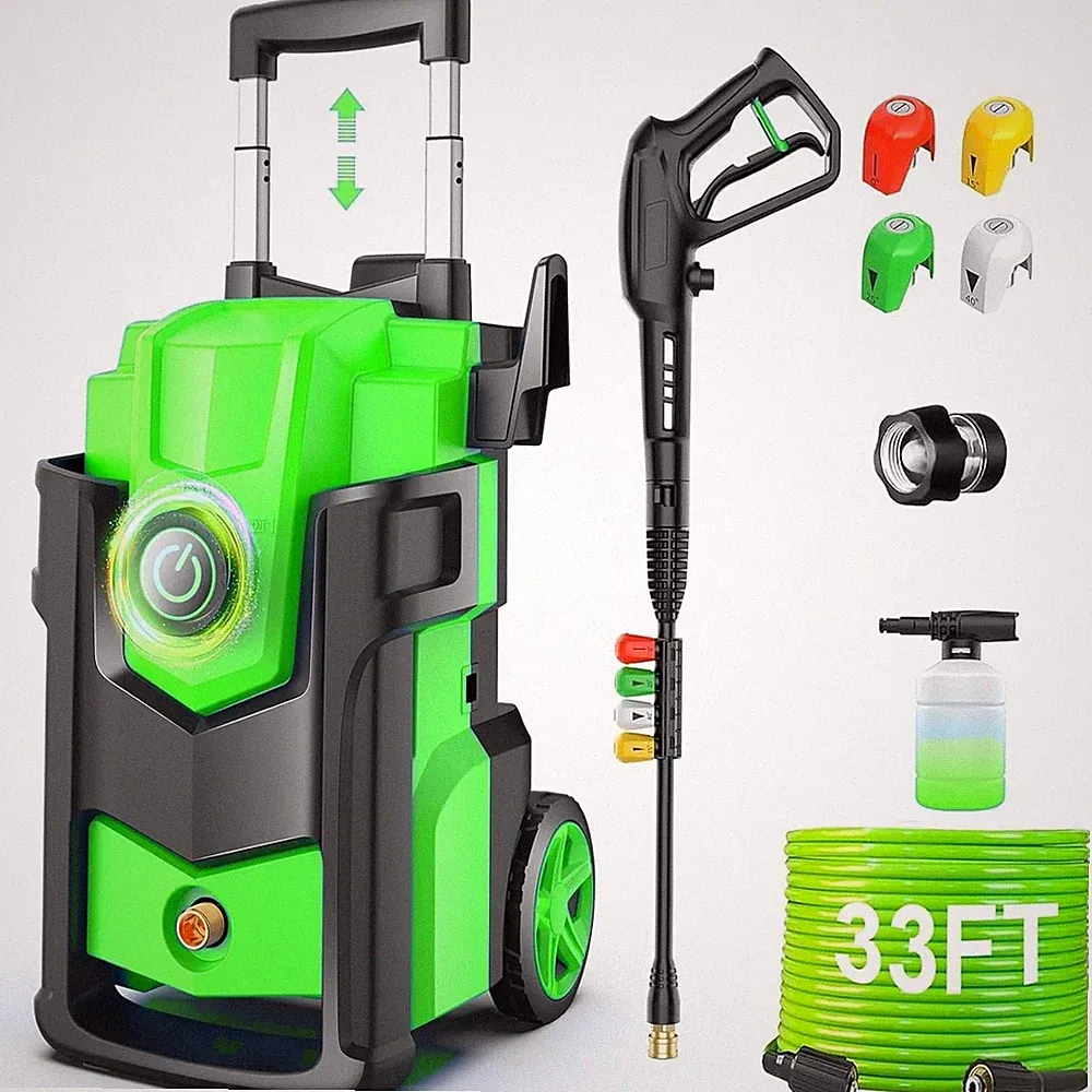 Electric Pressure Washer 5000 PSI 4.0 GPM Heavy Duty 33FT Hose Light Green Power