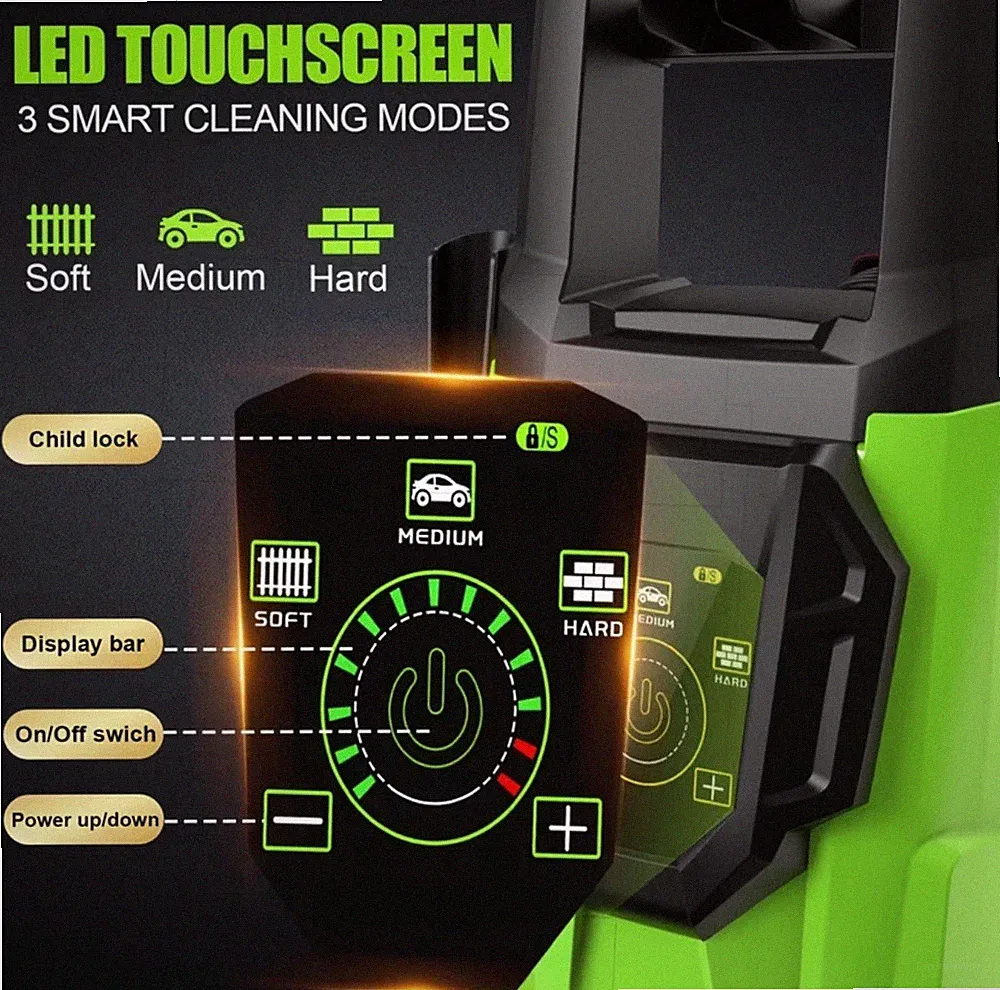 Electric Pressure Washer 5000PSI-Max 3.6GPM Power Washer Touch Screen Adjustable