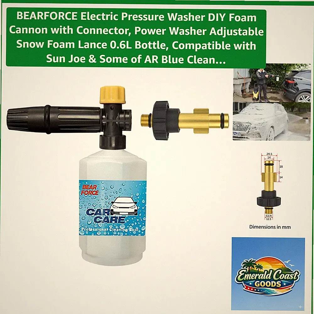 Electric Pressure Washer Foam Cannon - 0.6L Snow Foam Lance with 2200 PSI