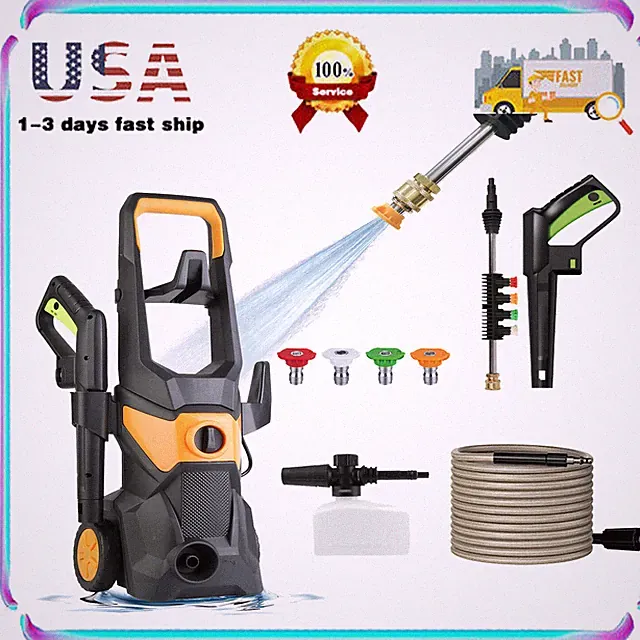 Electric Pressure Washer, Foam Cannon, 4 Different Pressure Tips, Power Washer