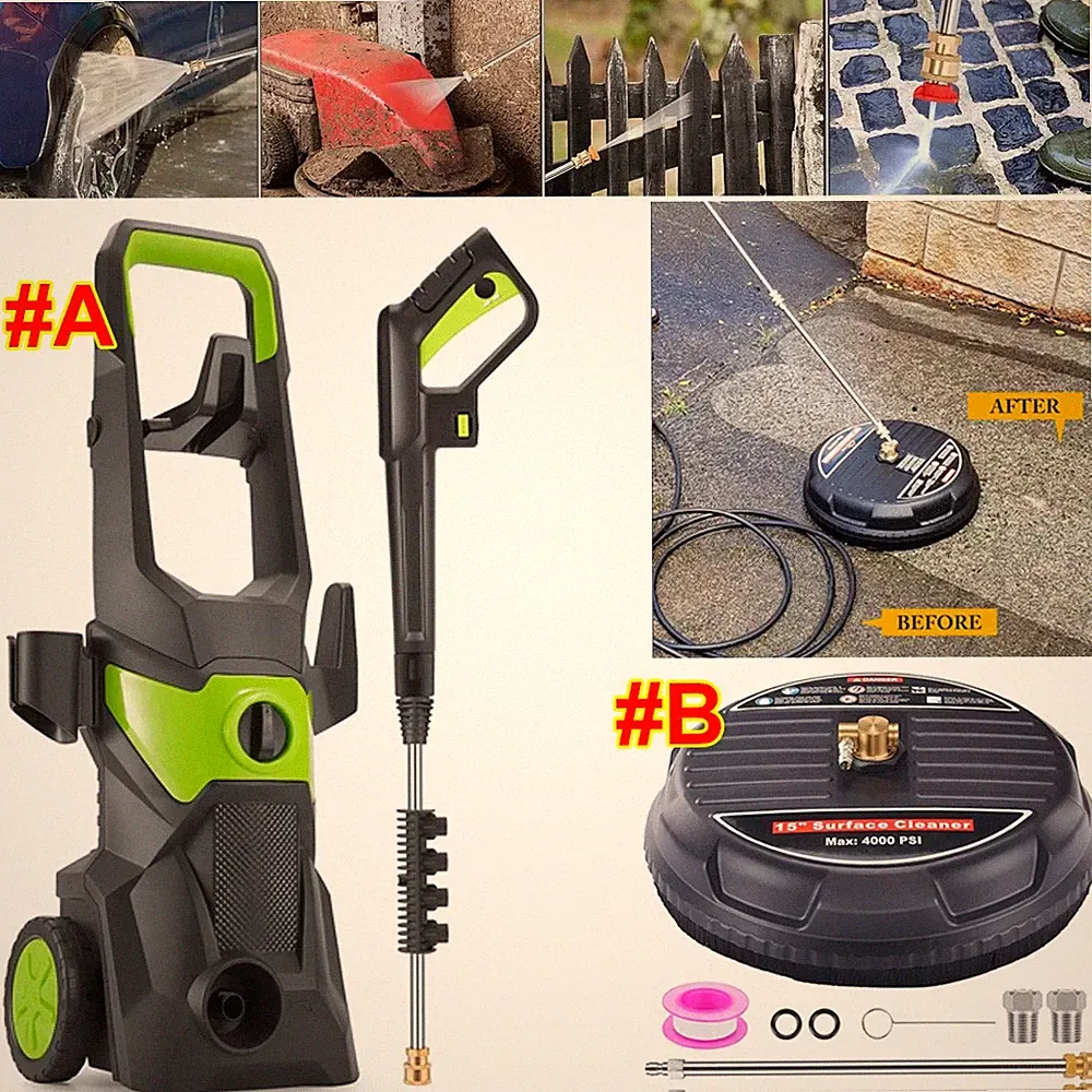 Electric Pressure Washer High Pressure Washer Powered Washer 15" Surface Cleaner