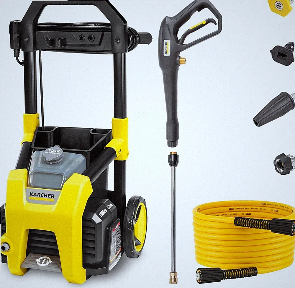 Electric Pressure Washer K1800PS, CETA Certified, 3 Spray Nozzles, Detergent Tan