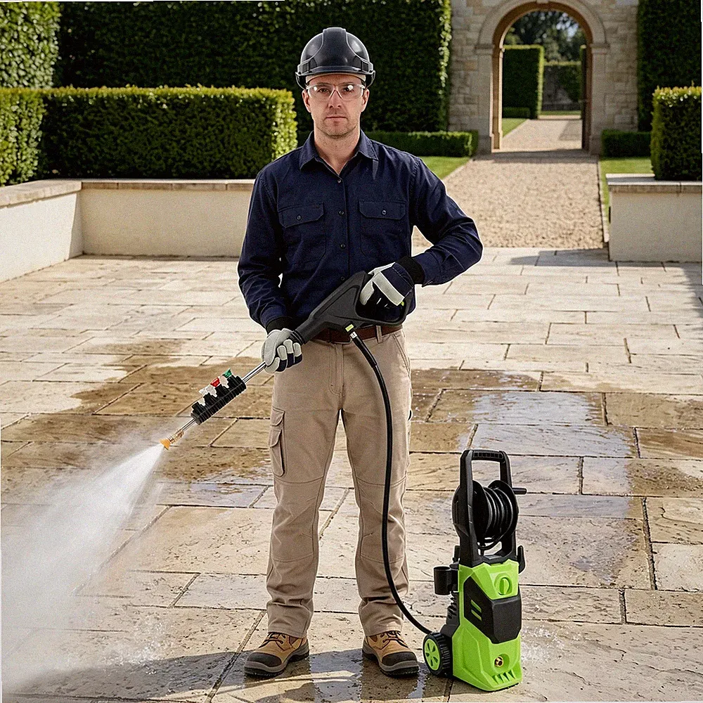 Electric Pressure Washer Pressure Cleaning Machine w/4 Nozzles for Cars Driveway