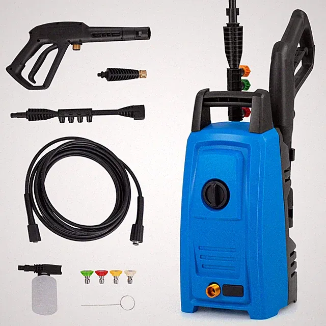 Electric Pressure Washer w/ Wheels 5 Quick Connect Nozzles Soap Bottle spray gun