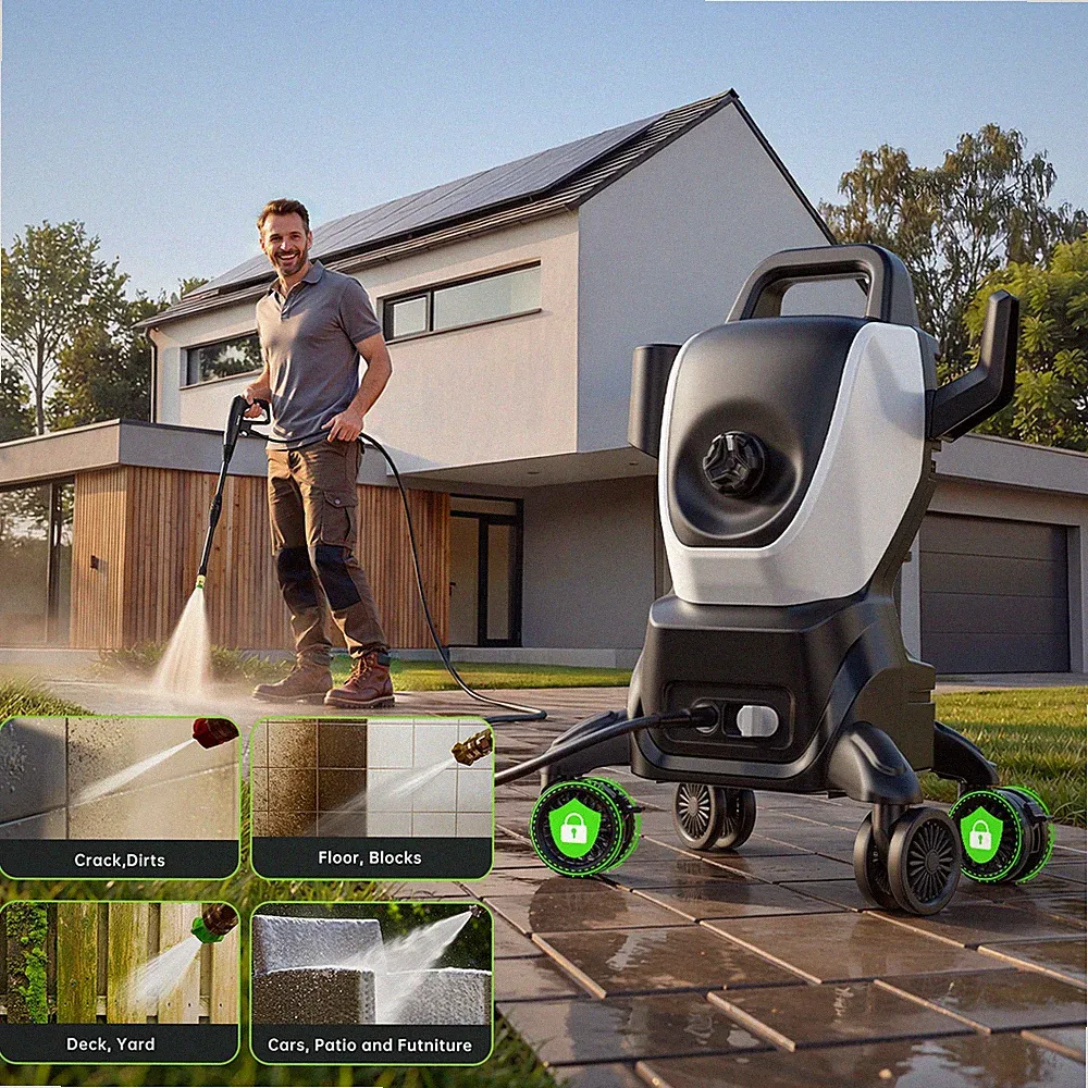Electric Pressure Washer with 4Wheels Swivel 4500PSI High Power Washer 4 Nozzles