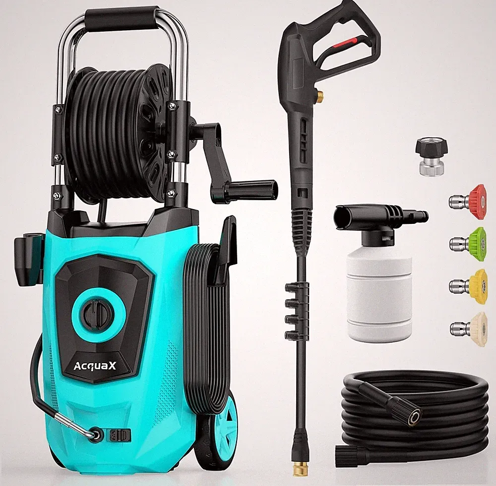 Electric Pressure Washer with Hose Reel 4300PSI Max 2.8GPM Power Washer Blue