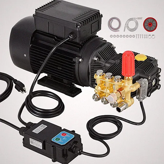 Electric Triplex Pump: 1220 PSI, 2.2 GPM, 2 HP, 120V, for Cars & Decks