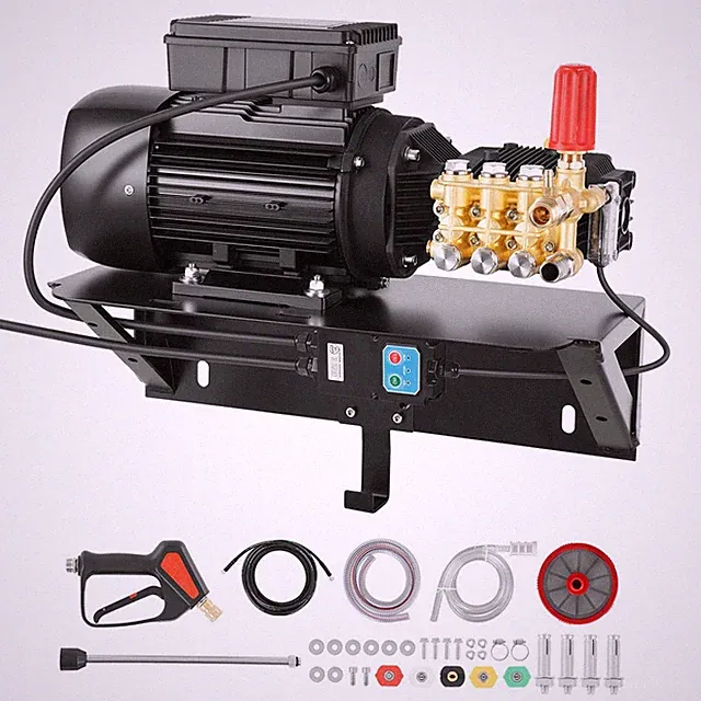 Electric Triplex Pump Kit: 1220 PSI, 2.2 GPM, 2 HP, 120V, Wall Mount Bracket