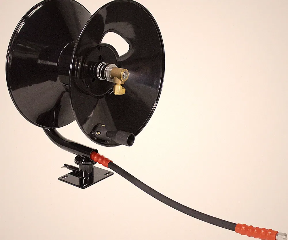 Erie Tools 5100 PSI 3/8" x 100' Pressure Washer Hose Reel with Swivel Base