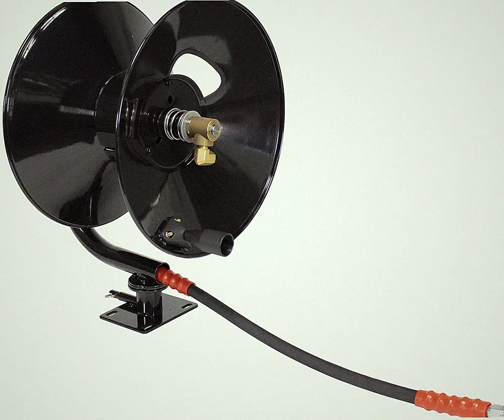 Erie Tools 5100 PSI 3/8" x 100' Pressure Washer Hose Reel with Swivel Base