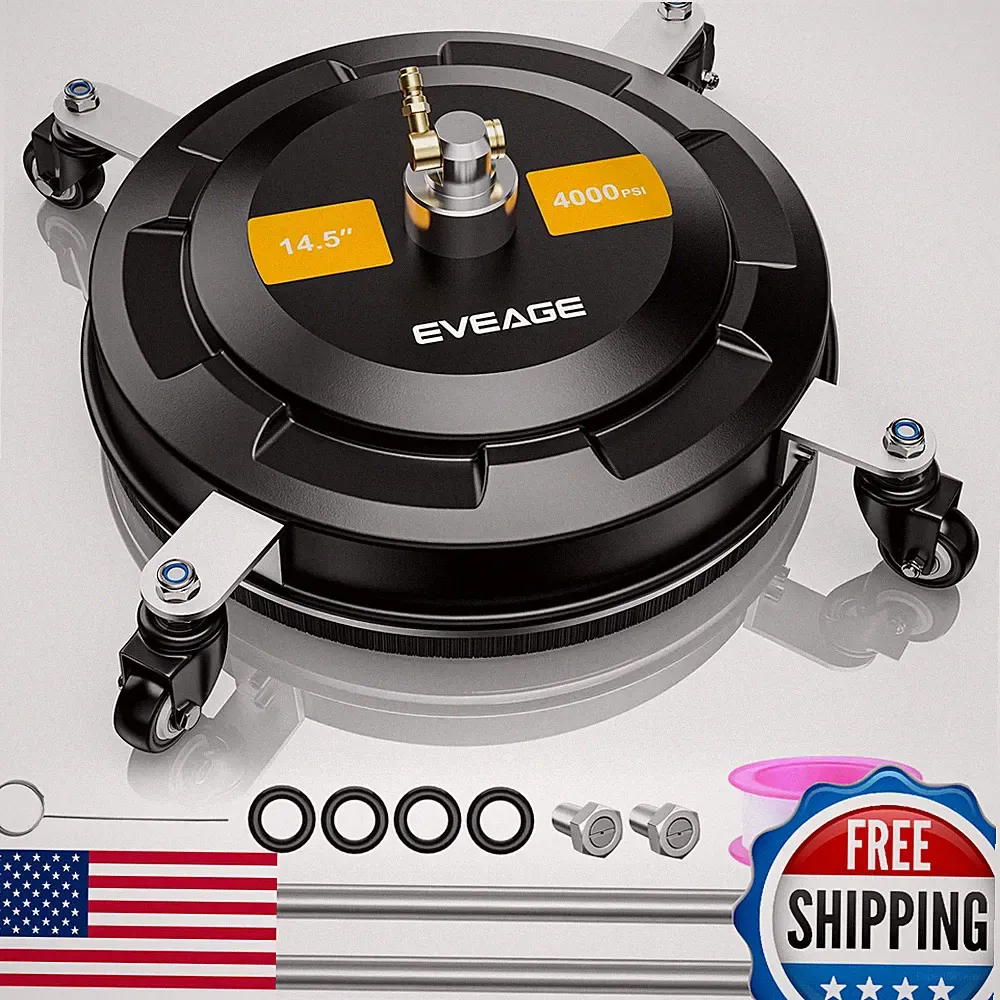 EVEAGE 14.5" Pressure Washer Surface Cleaner Stainless Steel 4000 PSI Power Wash