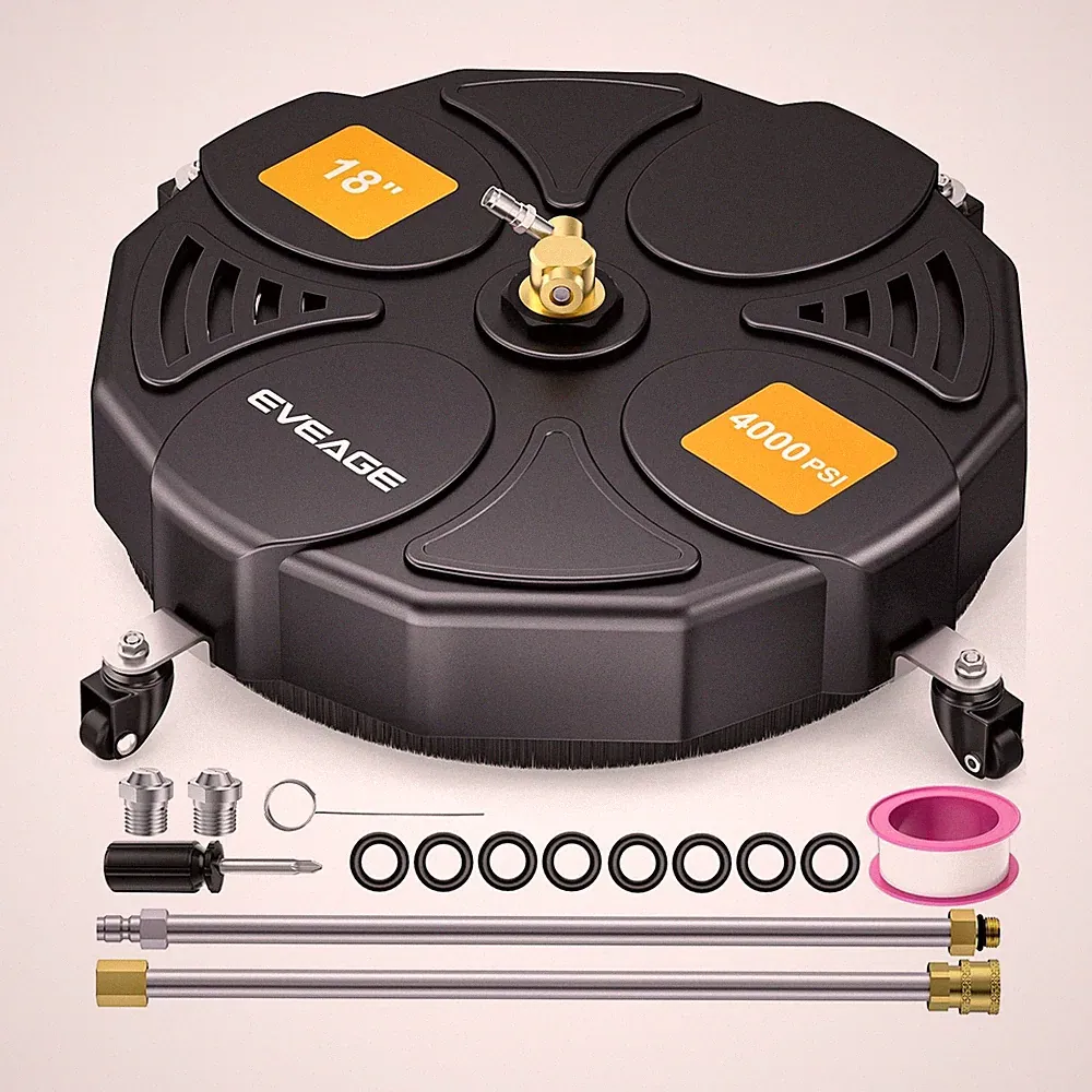 EVEAGE 18" Pressure Washer Surface Cleaner Attachment with Wheels, 4000 PSI P...
