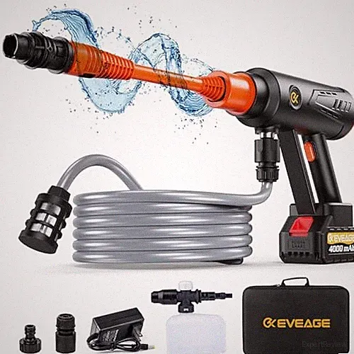 EVEAGE Q7 CORDLESS POWER WASHER MAX 1000PSI 2.5GPM ADJUSTMENT - BLACK/ORANGE