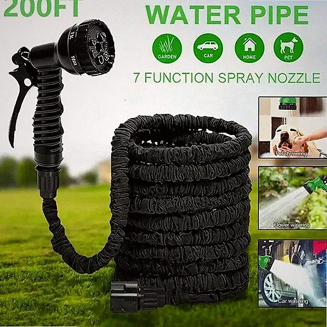 Expandable Magic Garden Hose 25-100ft High Pressure Car Wash Water Gun