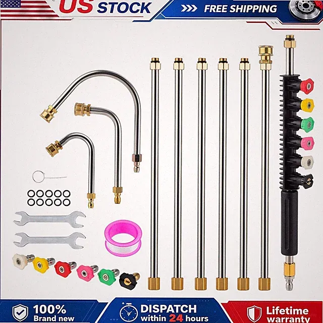 extension wand kit quick connect nozzle gutter cleaning tool curved rod wand