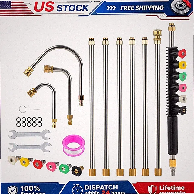 extension wand kit quick connect nozzle gutter cleaning tool curved rod wand