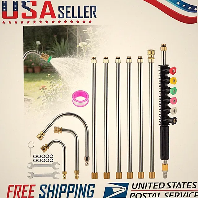 Extension Wand Lance Rod 9.5FT 6pcs Spray Nozzle with Wrench 4000 psi