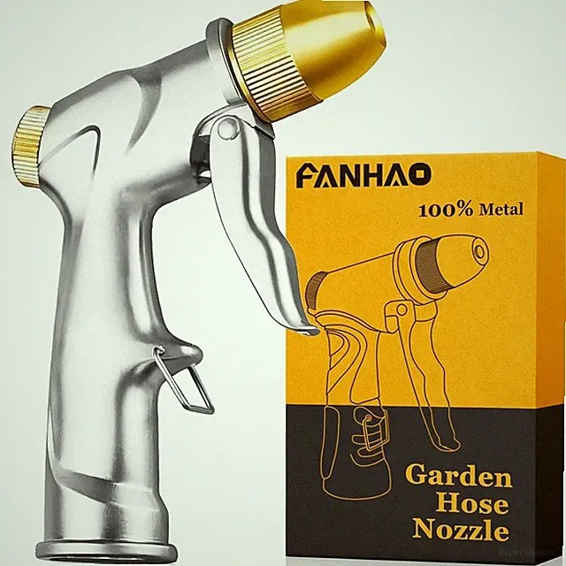 FANHAO Metal Garden Hose Nozzle High Pressure 4 Spray Modes Heavy Duty Sprayer