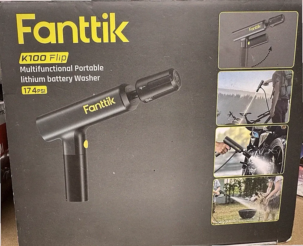 Fanttik K100 Flip Portable Battery Cold Water Pressure Washer 174 PSI Hose