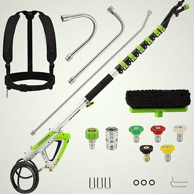 FIXFANS 21 FT Telescoping Pressure Washer Wand with Brush