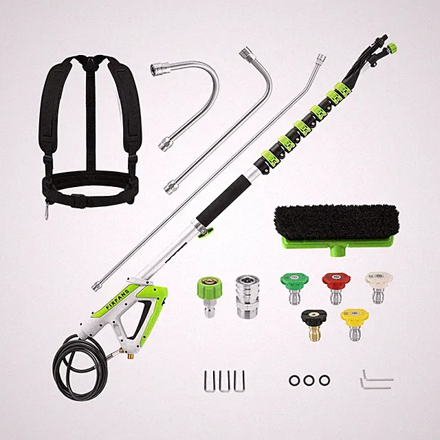 FIXFANS 21 FT Telescoping Pressure Washer Wand with Brush, 4000... USA FAST SHIP