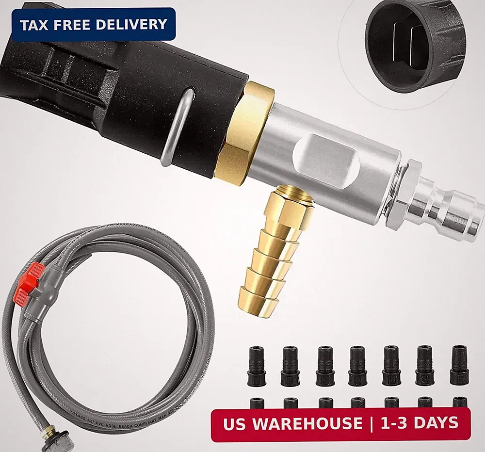FIXFANS Adjustable Long Range Nozzle for Pressure Washer 4-4.5 GPM, Downstream I