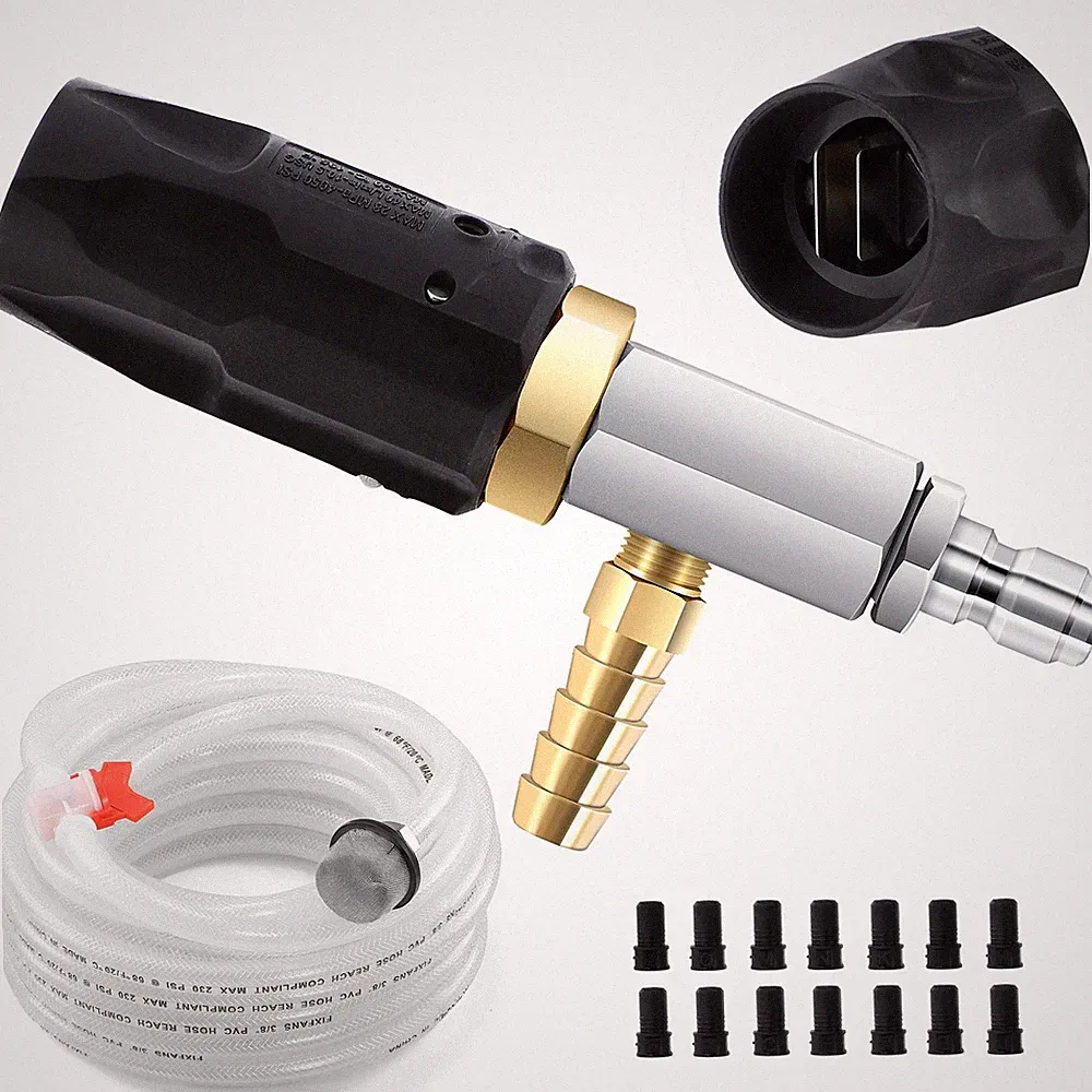 FIXFANS Adjustable Pressure Washer Long Range Nozzle 44.5 GPM with 45 FT Brai...