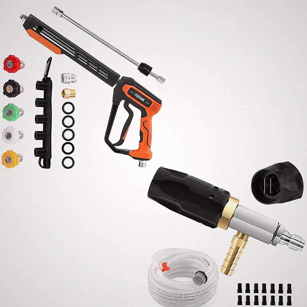 FIXFANS Pressure Washer Gun Kit, Adjustable Pressure Washer Long Range Nozzle...