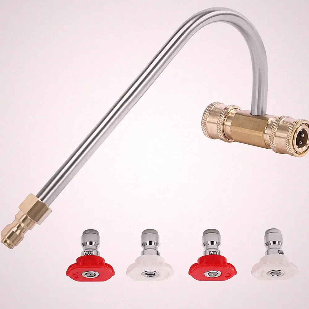 FIXFANS Pressure Washer Gutter Cleaner Attachment, 1/4 Inch Quick Connect