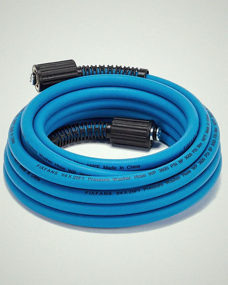FIXFANS Pressure Washer Hose 1/4" X 25 FT, Kink Resistant Power Washer Hose |...