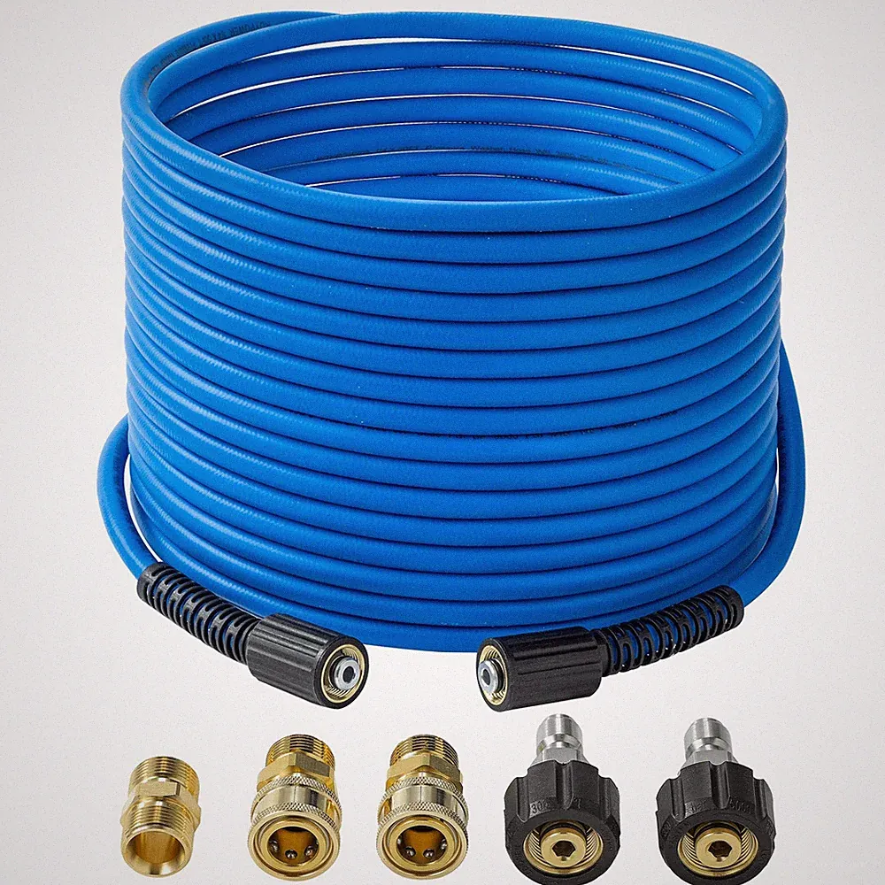 FIXFANS Pressure Washer Hose – 1/4 X 50 FT High Power Washer Extension Hose – Ki