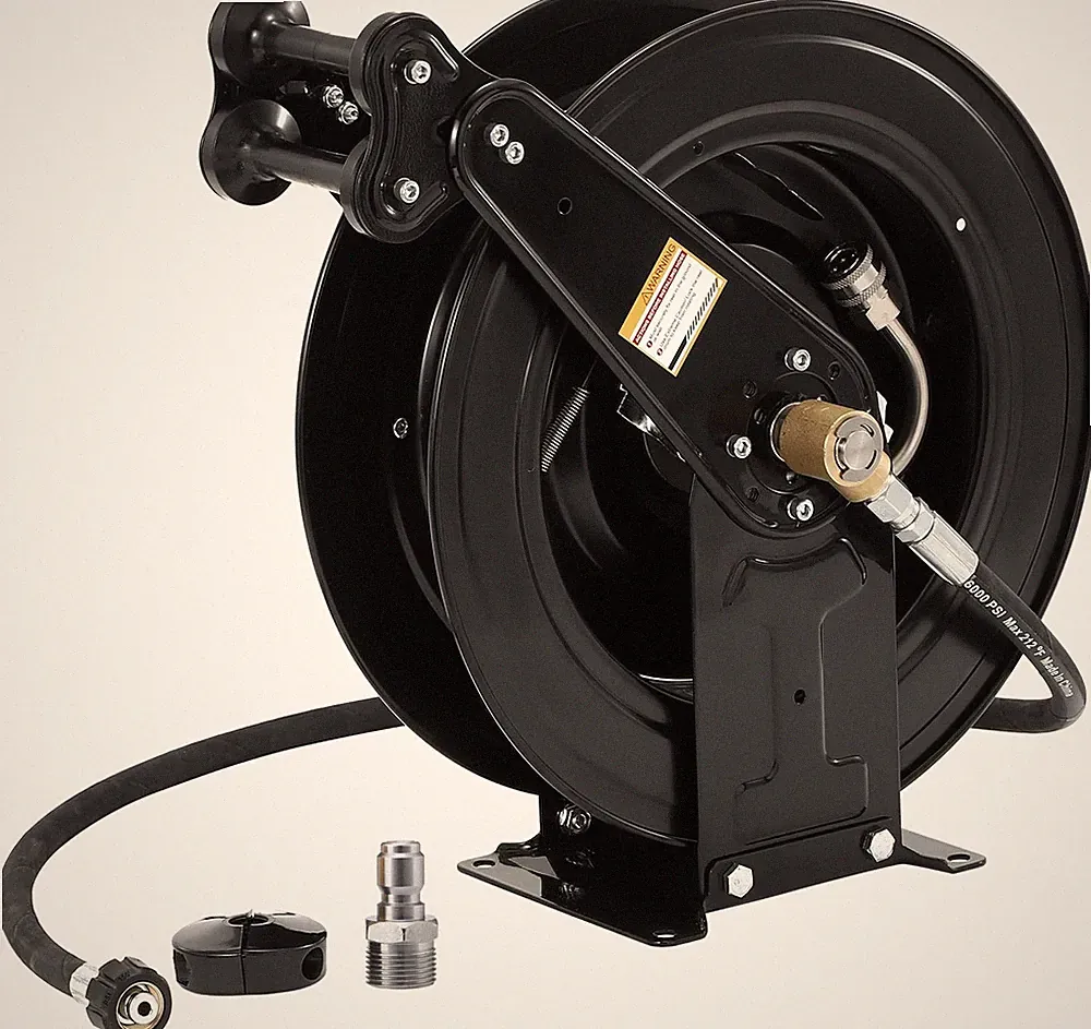 FIXFANS Pressure Washer Hose Reel 50FT X 3/8", Retractable