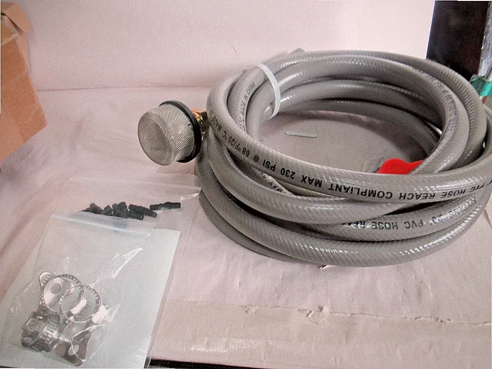 FIXFANS RP38-4 15FT POLYBRAID SUCTION HOSE & SHUT OFF VALVE FOR PRESSURE WASHER