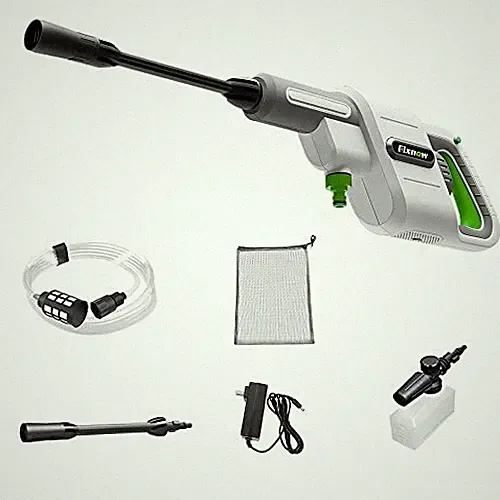 Fixnow Cordless Pressure Washer Portable Cleaner Adjustable Nozzle - White