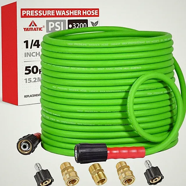 Flexible 50FT Power Washer Hose, Kink Resistant, Green