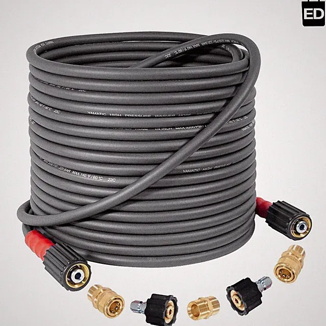 Flexible 50FT Pressure Washer Extension Hose - Up to 3700 PSI, M22 Quick Connect