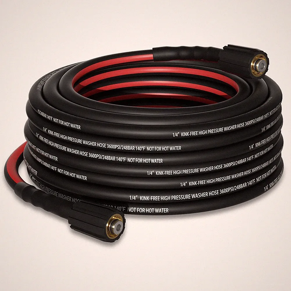 Flexible Pressure Washer Hose 25 FT, 3600 PSI Kink Resistant Power Washer Hose R