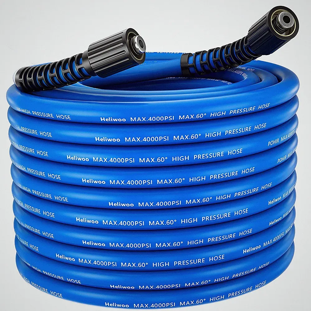 Flexible Pressure Washer Hose 25FT X 1/4", Kink Resistant Max 4000 PSI Power Was