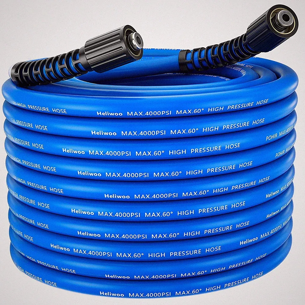 Flexible Pressure Washer Hose 25FT X 1/4", Kink Resistant Max 4000 PSI Power Was