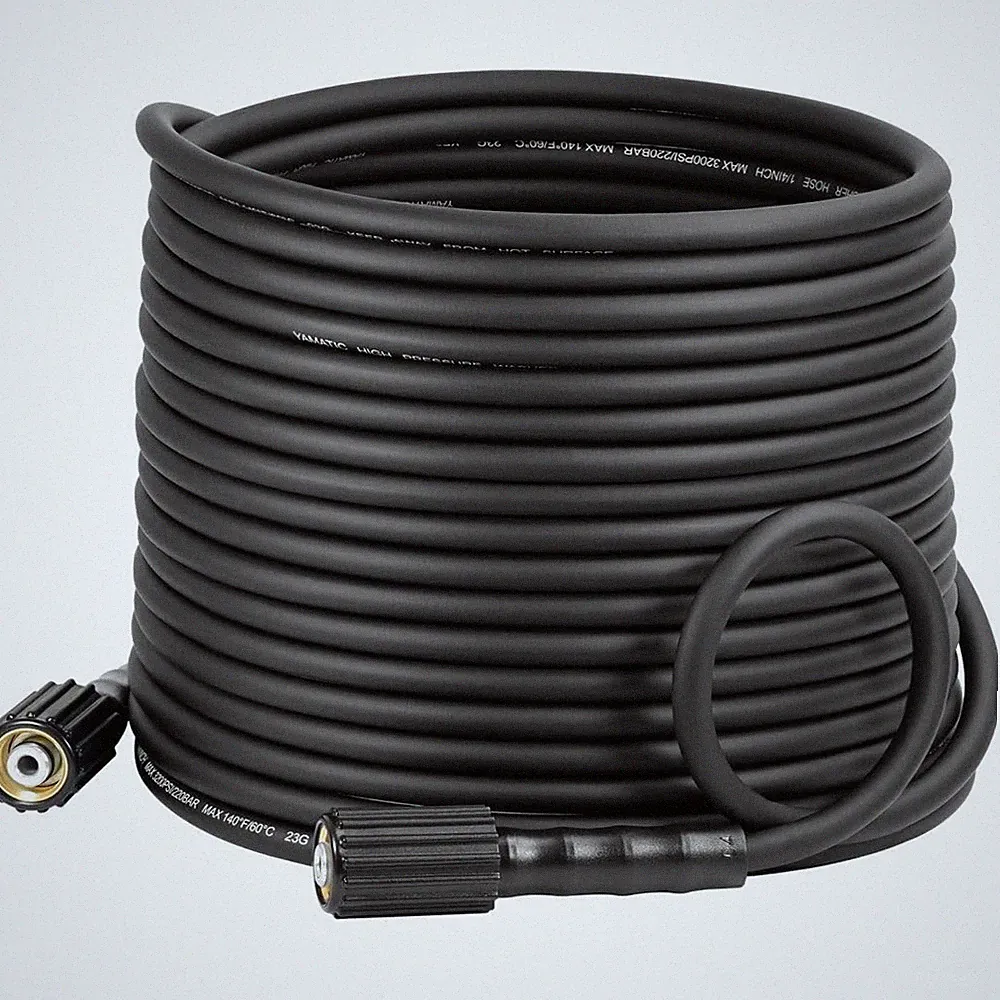Flexible Pressure Washer Hose 50FT 1/4", 3200 PSI, M22-14mm Female Ends, Kink...