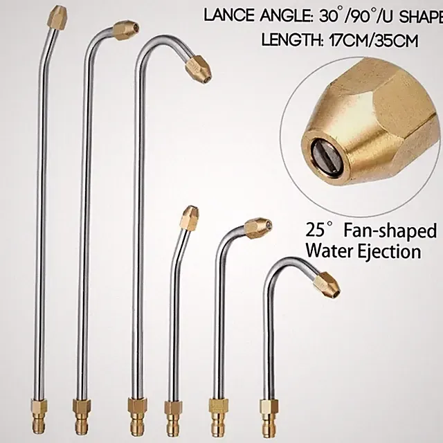 Flexible Stainless Steel Pressure Washer Extension Wand with Angled Nozzle
