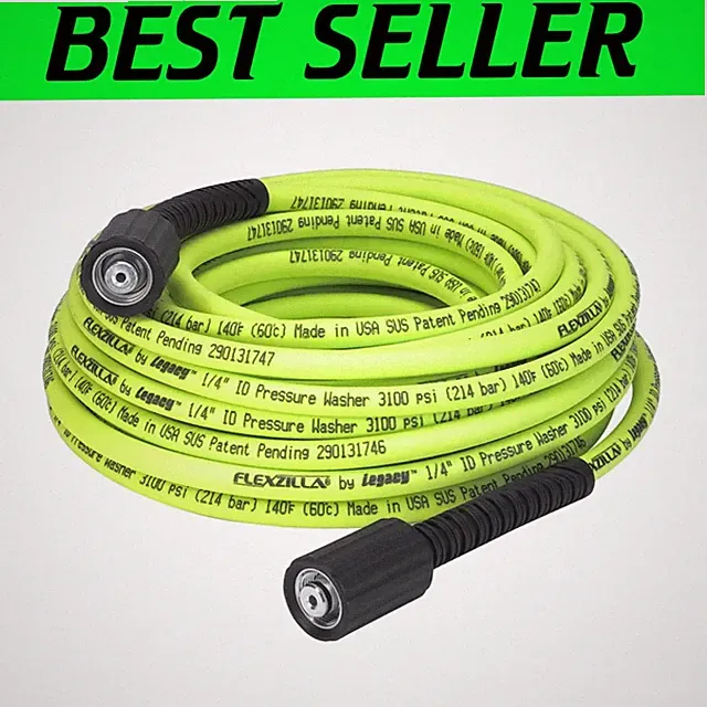 Flexzilla Pressure Washer Hose, 1/4"x50 ft, ZillaGreen