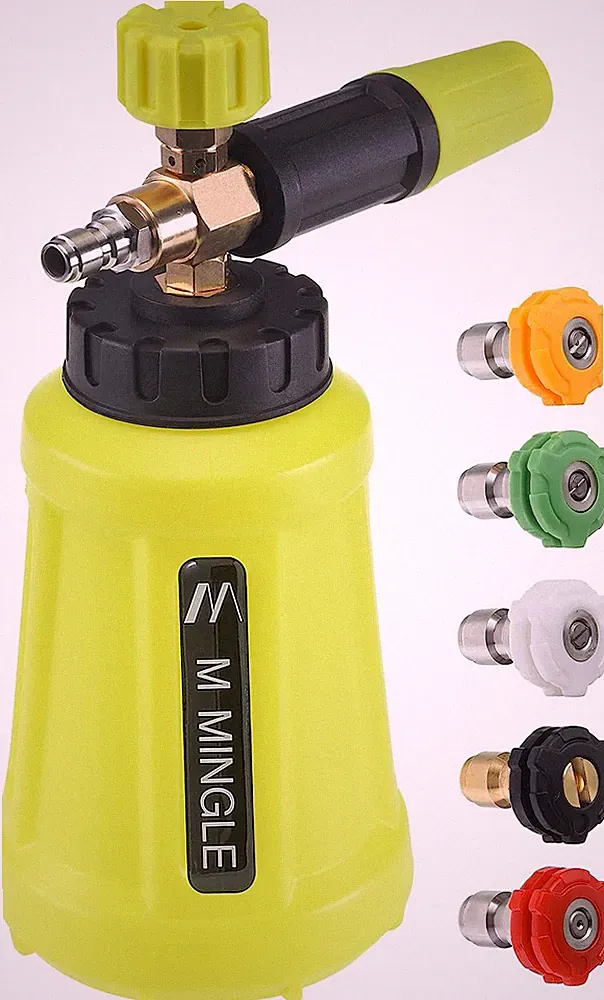 Foam Cannon 1 Liter for Pressure Washer 3000 PSI 1/4 Inch Quick Connect